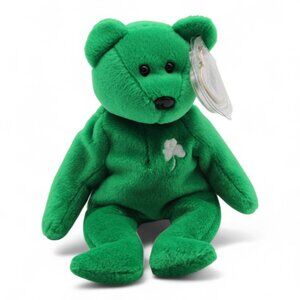 Ty Beanie Baby Erin Bear Irish Shamrock Plush 1997 W/ Swing Tag Protector 8" Col